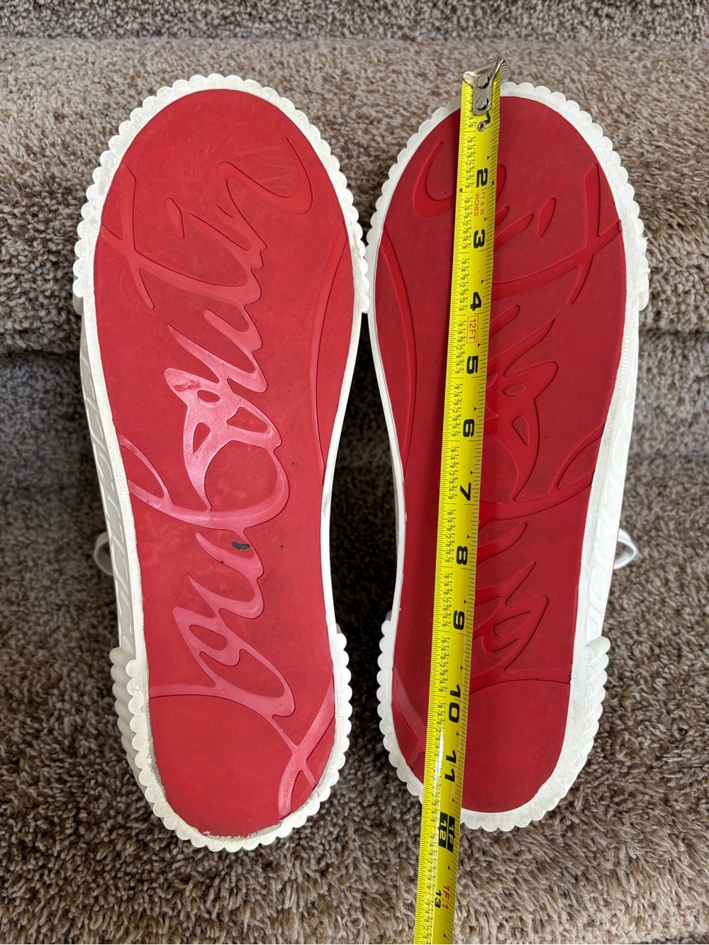 Christian Louboutin Gaby Men’s Navy and Red Canvas Lace up Sneakers - Picture 11 of 14